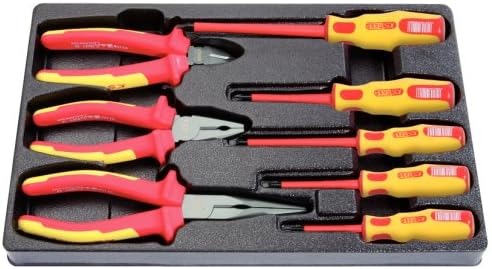 KS Tools 117.1105 VDE Zangen- und Schraubendreher-Satz mit Hüllenisolierung nach DIN EN 60900, 8-tei