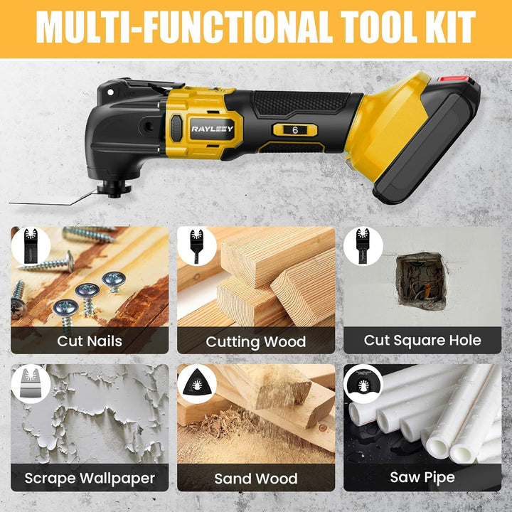 Akku Multifunktionswerkzeug für Dewalt 18V/20V Akku, Oszillationswerkzeug Multitool mit Bürstenloses