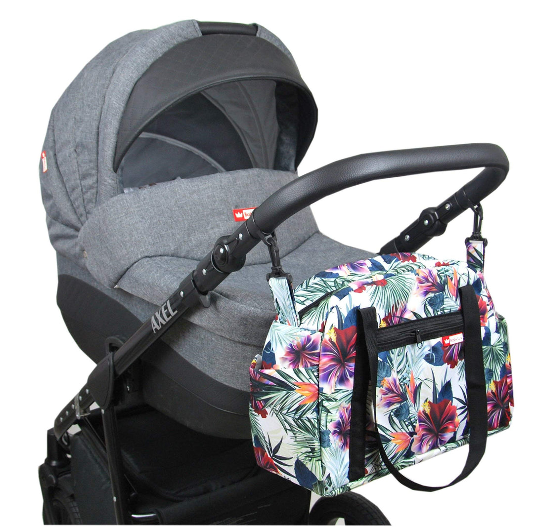 BabyLux Wickeltasche COLORFUL Kinderwagen Buggy Grosse Handtasche Babytasche mit Befestigung für Mut