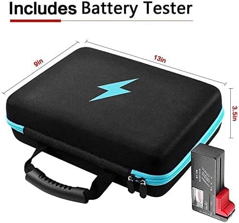 Batteriebox Tragetasche Aufbewahrungsbox für Batterieorganisator mit Batterietester (BT168), Tasche