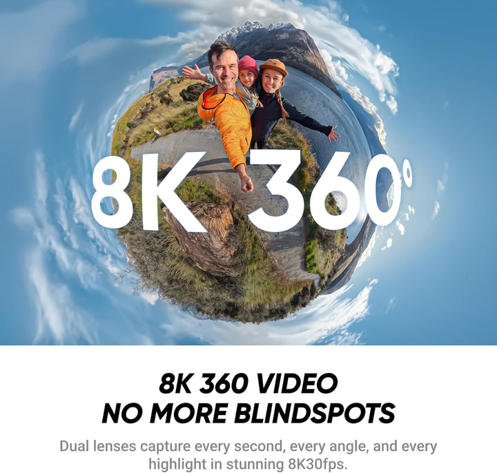 Insta360 X4 Air Ski-Bundle – 165 g leichte, wasserdichte 8K 360°-Kamera, Unsichtbarer Selfie-Stick,