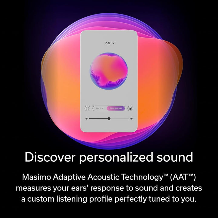 Denon PerL True Wireless-Kopfhörer, personalisiertes Klangprofil mit Masimo Adaptive Acoustic Techno