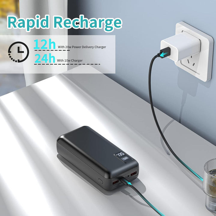 PowerBank 50000mAh grosse kapazität, 22,5W Powerbank PD20W Schnell Aufladende Externer Handyakku USB