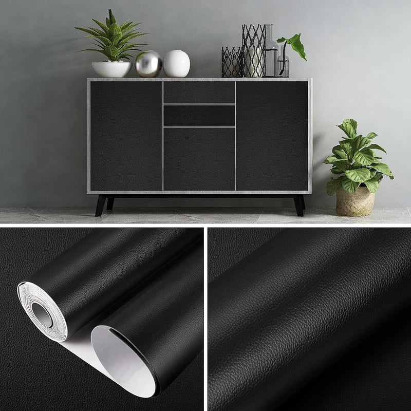 GELAISI Kunstleder Selbstklebend 60*200cm Schwarz Leder Patch Kit Selbstklebende Lederflicken,Ledero