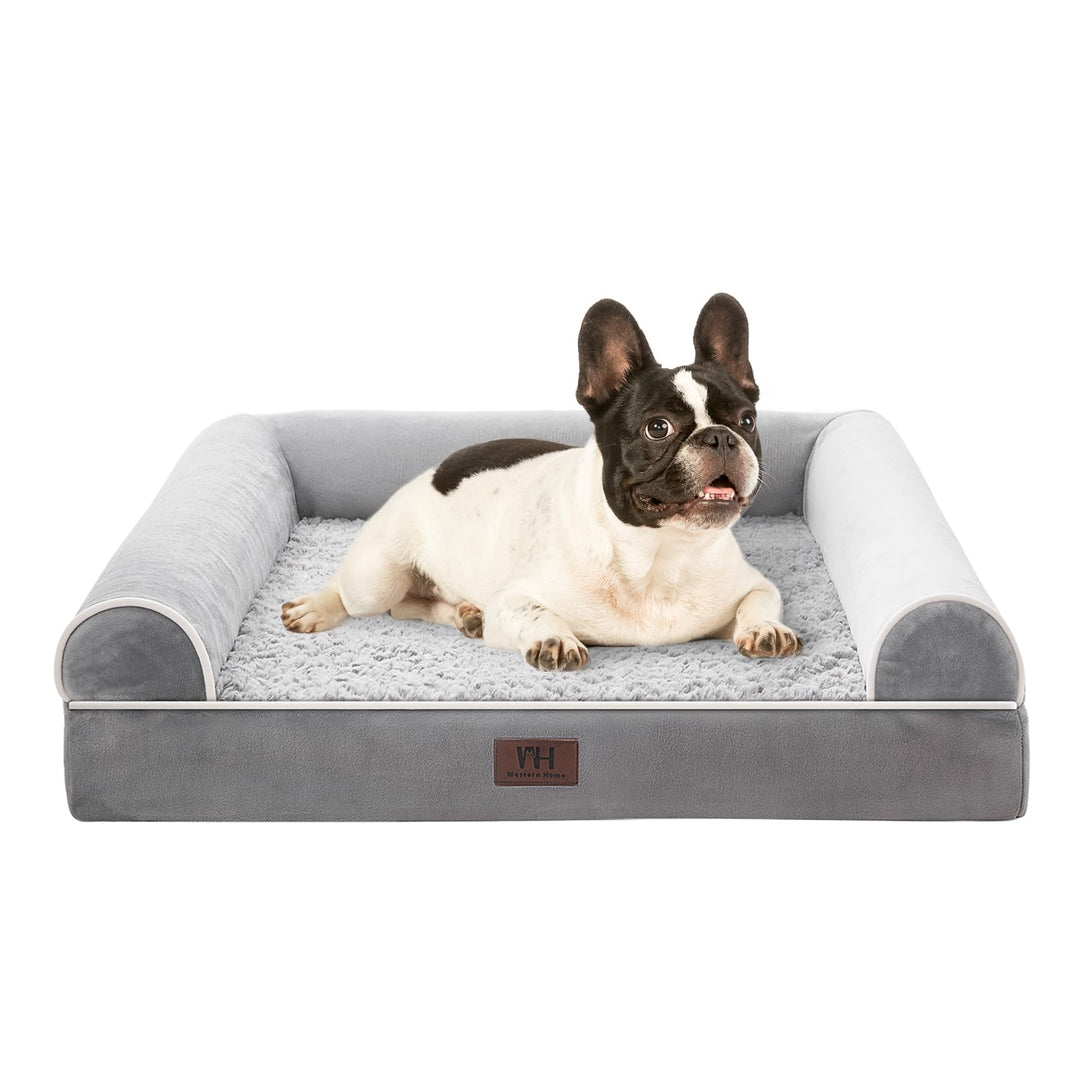 WESTERN HOME Orthopädisches Hundebett mittelgrosse Hunde hundesofa Hundecouch Hunde Bettchen mit Hoh