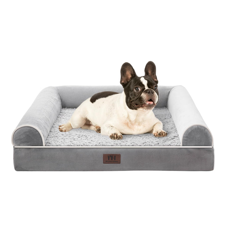 WESTERN HOME Orthopädisches Hundebett mittelgrosse Hunde hundesofa Hundecouch Hunde Bettchen mit Hoh