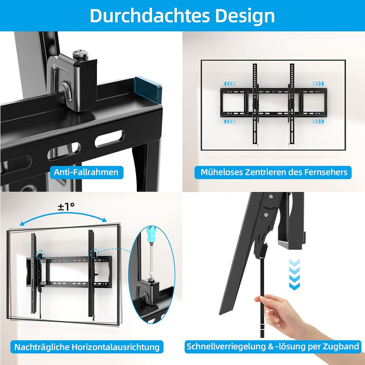 HOME VISION Strapazierfähige neigbare TV-Wandhalterung für 122-300 cm flache/gebogene Fernseher, 91