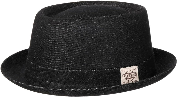 Stetson Classic Pork Pie Denim Hut Pork-Pie-Hut Stoffhut Jeanshut Baumwollhut Denimhut Damen/Herren
