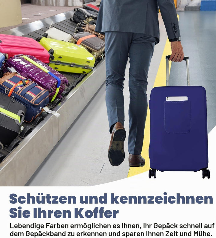 Morbuy Elastisch Kofferschutzhülle, Gross Kofferhülle Blau mit Reissverschluss, Suitcase Luggage Cov