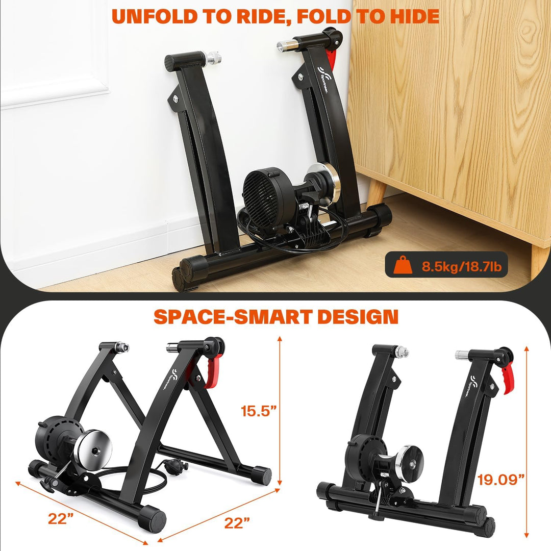 Sportneer Rollentrainer Fahrrad - Magnetischer Rollentrainer für 26-28" & 700C Schnellspanner Vorder