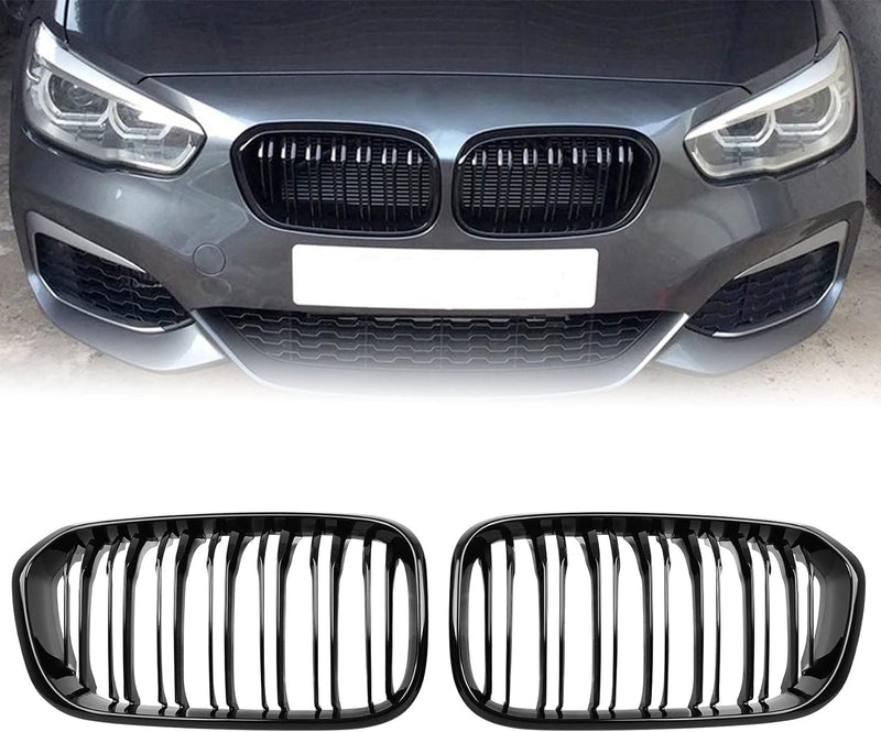 DOCAS Kühlergrill für 1er F20 F21 2015-2019 Nieren Doppelsteg Sport Glanz Schwarz 1er F20 F21 2015-2