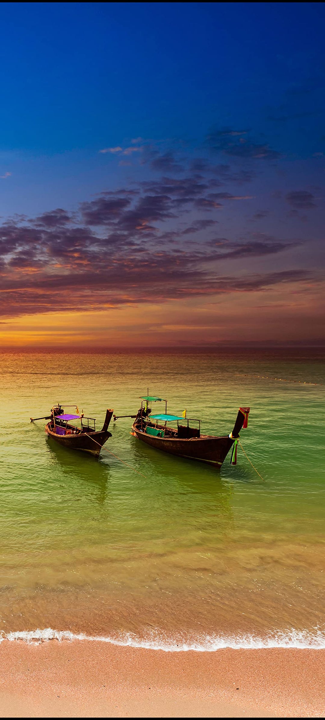 wandmotiv24 Türtapete Boote in einer Seenlandschaft 70 x 200cm (B x H) - Dekorfolie selbstklebend St