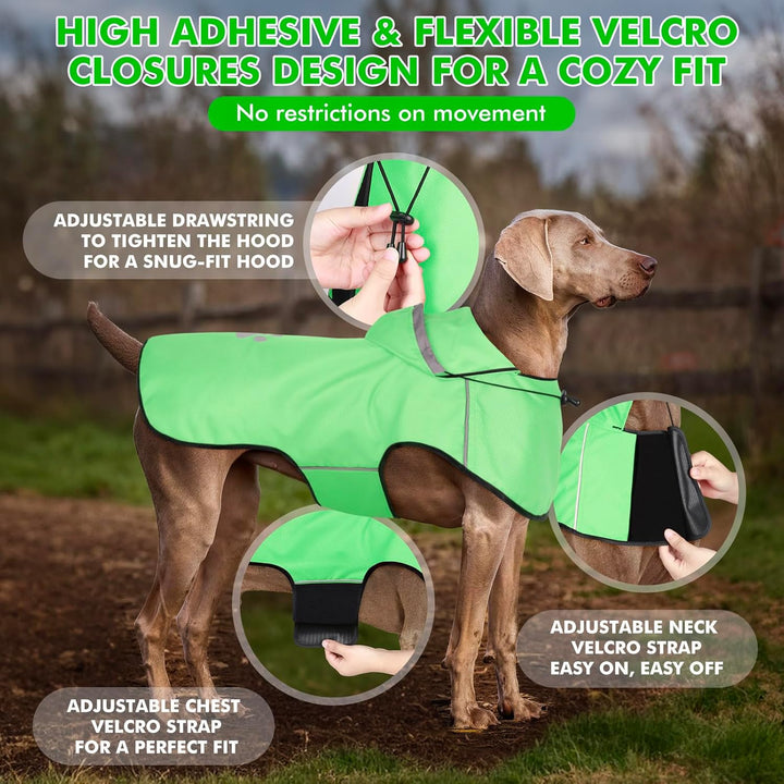 BiPawTi Verstellbar Regenmantel Hund Klein, Hunde-Regenjacke mit Klettverschluss - Ultraleicht & Was
