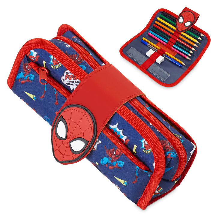 Marvel Spiderman Federtasche Junge Gefüllt, Mehrere Fächer, Federmäppchen Aesthetic, Mäppchen mit In
