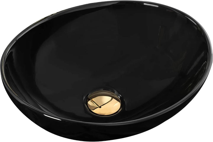 VBChome Badmöbel 60 cm Weiss Aufsatzwaschbecken Schwarz 41x35 cm Aufsatzwaschtisch mit Waschbeckenun
