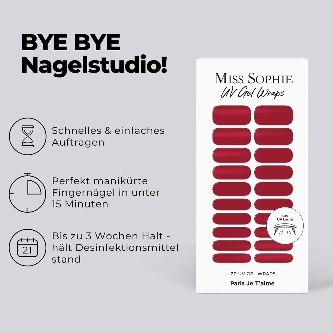 Original Miss Sophie UV Gel Nagelfolien Paris Je T&