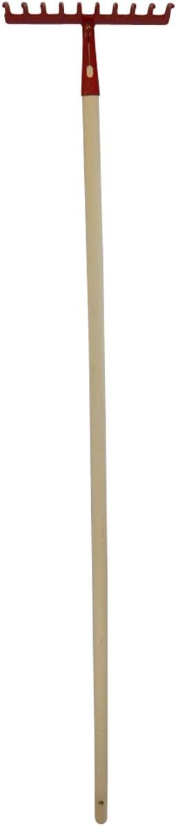 Gartenrechen mit 10 Zinken, 150cm Langer Espenholzstiel, perfekt für Rasen und Garten von SHW-FIRE,