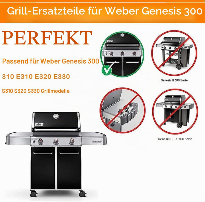 Denmay 7621 44,7cm Flavorizer Bars für Weber Genesis E310, E320, E330, S310, S320, S330 (mit vordere