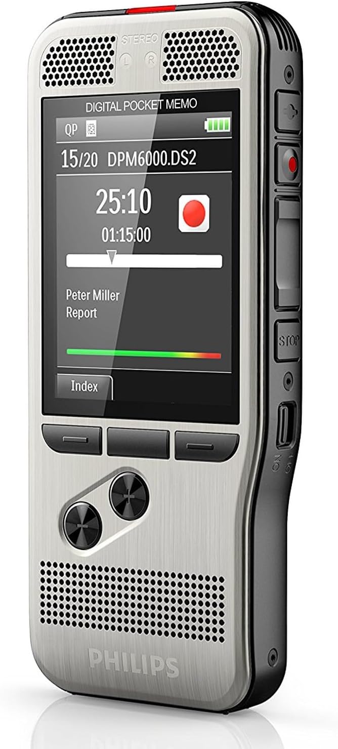 Philips PocketMemo DPM6000 Digitales Diktiergerät, Audiorecorder, Aufnahmegerät inkl. Diktiersoftwar