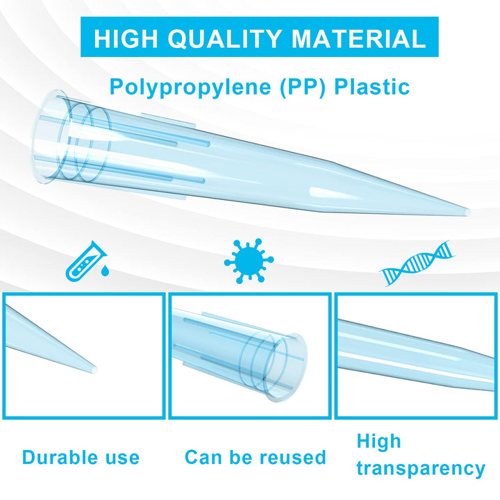 ONiLAB Pipettenspitzen 1000 UL/1ml 500 PCS Clear Blue Labor Universal Kunststoff Liquid Pipettspitze