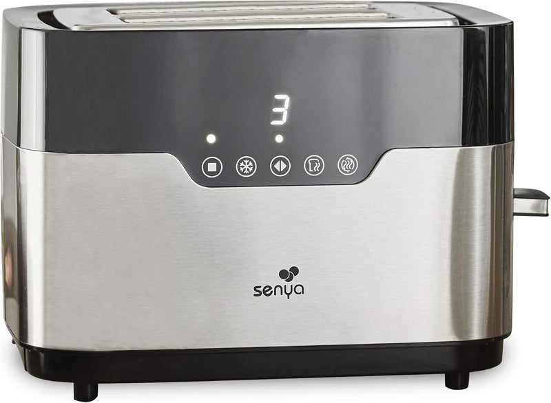 Senya Toaster Edelstahl Smart Toaster, 2 breite Spalten, taktile Tasten, LED-Schirm, Korpus aus Edel