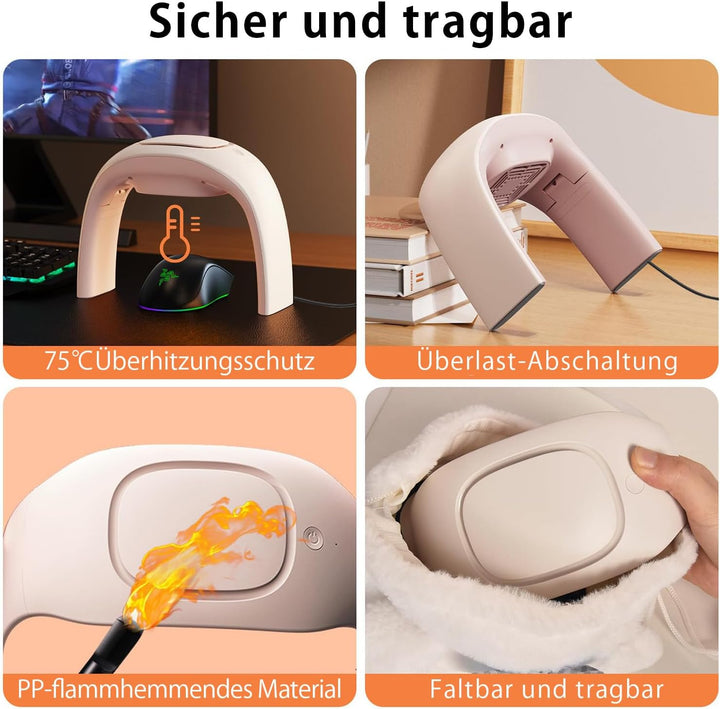 NIFBANG Heizlüfter Energiesparend,Faltbare Beheizbare Tischunterlage Handwärmer für Schreibtisch,The
