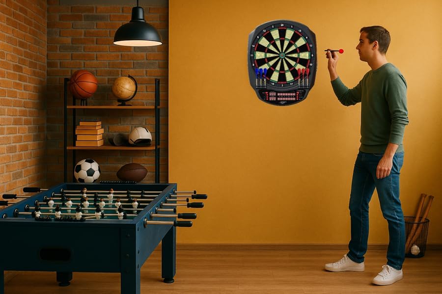 Carromco 92445 Dartboard STRIKER-401 - Elektronische Dartscheibe mit Pfeilen, Dart Set für 44204 Spi