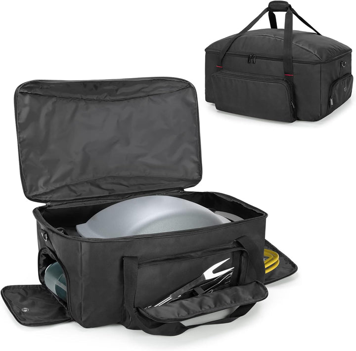 SAMDEW Aussenbereich Grill Abdeckung Kompatibel mit Weber Q1400 Elektrogrill, Tragbare Grill Aufbewa