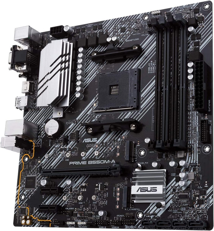 ASUS Prime B550M-A CSM Mainboard Sockel AM4 (Micro ATX, Ryzen, PCIe 4.0, 2X M.2, 1Gbit/s-Ethernet, W