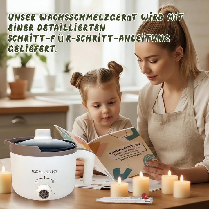 LINGQIAN Elektrischer Wachsschmelzer für Kerzenherstellung mit Ausguss, Topf zum Kerzenwachs Schmelz
