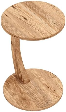 [en.casa] Beistelltisch Holeby in C-Form mobiler Sofatisch Wohnzimmertisch 56 x Ø38 cm Couchtisch Ho