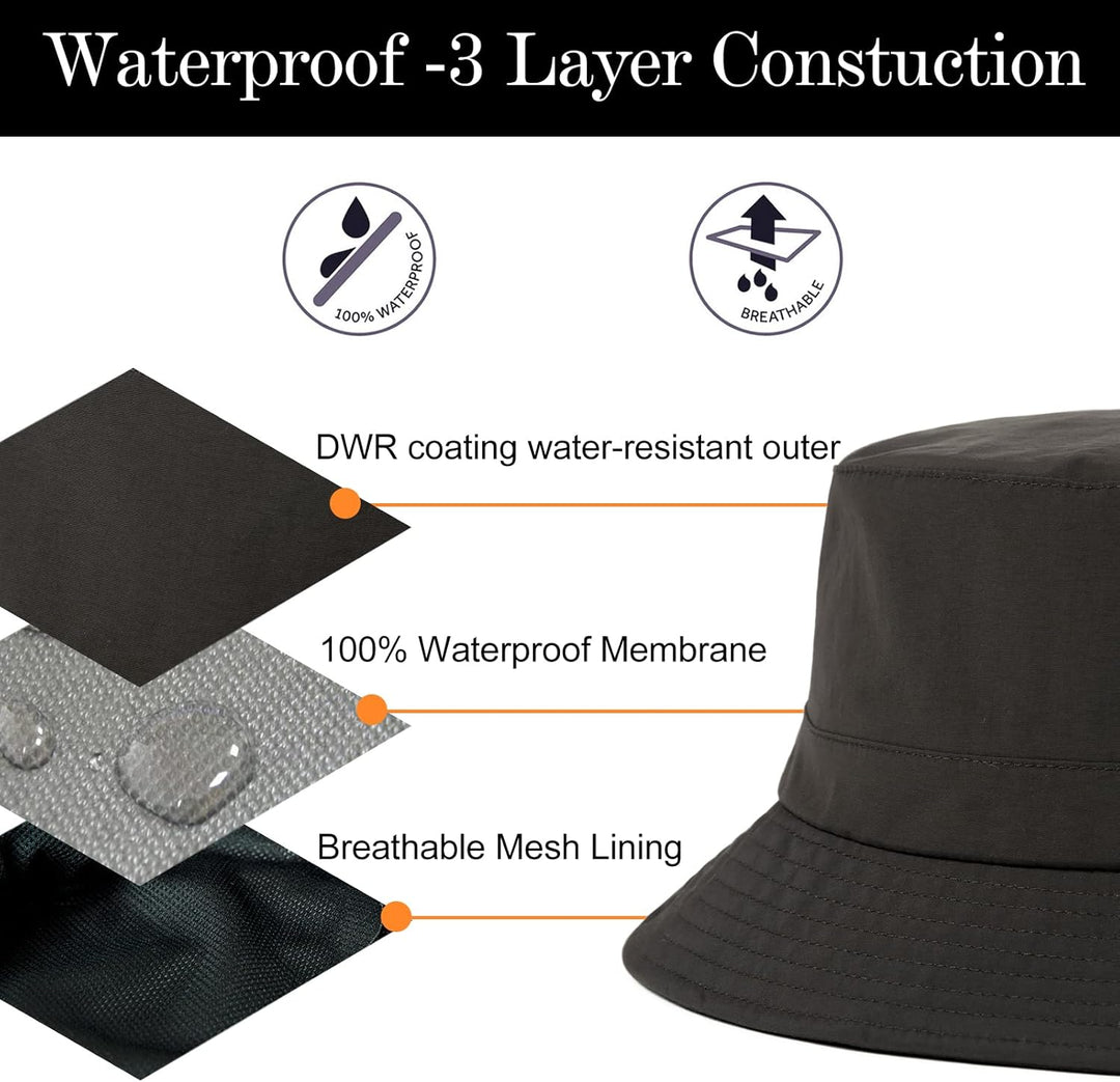 Comhats Regenhut Unisex für Damen Herren Wasserdichter Bucket hat Faltbar Eimerhut Strand Surfen Ang