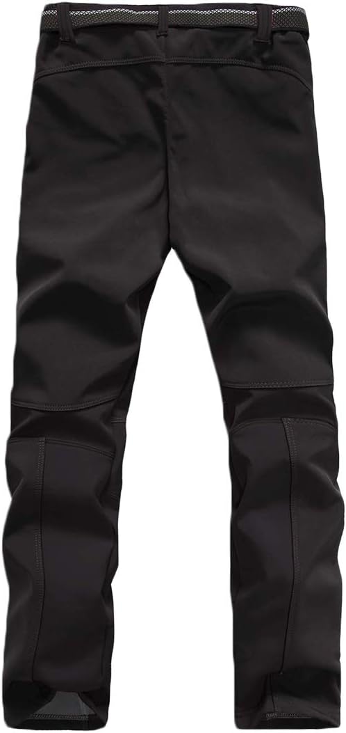 Micosuza Damen Fleece Wanderhose Winddicht Wasserdicht Softshell Outdoorhose, Schwarz
