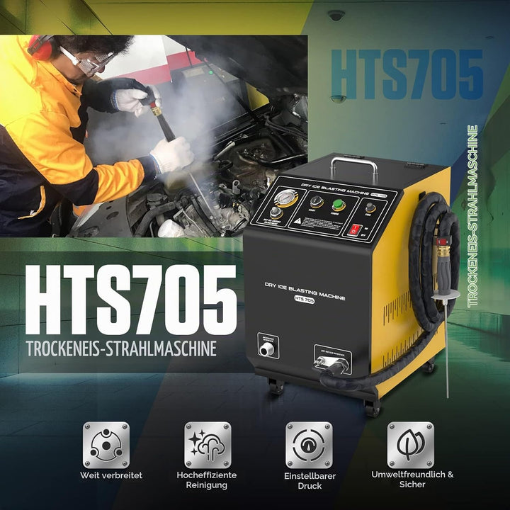 Trockeneisstrahlmaschine,HTS705 Trockeneisstrahler,Trockeneisreinigungsmaschine mit 5kg Kapazität,ei