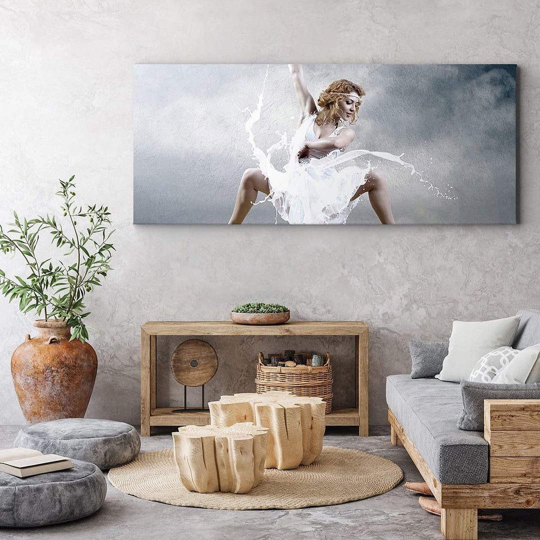 Wandbilder Dekoration Wohnzimmer Frau Tänzerin Ballett Panorama Bilder auf Leinwand 120x50cm Leinwan