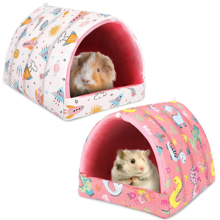 UPINS 2er-Pack Meerschweinchenbett, Meerschweinchenversteck, waschbar, Kleintierhaus, Käfigzubehör f