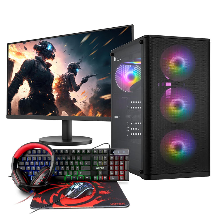 Basic Gaming Komplett PC Set, Ryzen 5 3400G 4X 3.70GHz, 16 GB DDR4, 1000 GB SSD M.2, Win 11 Pro 64bi