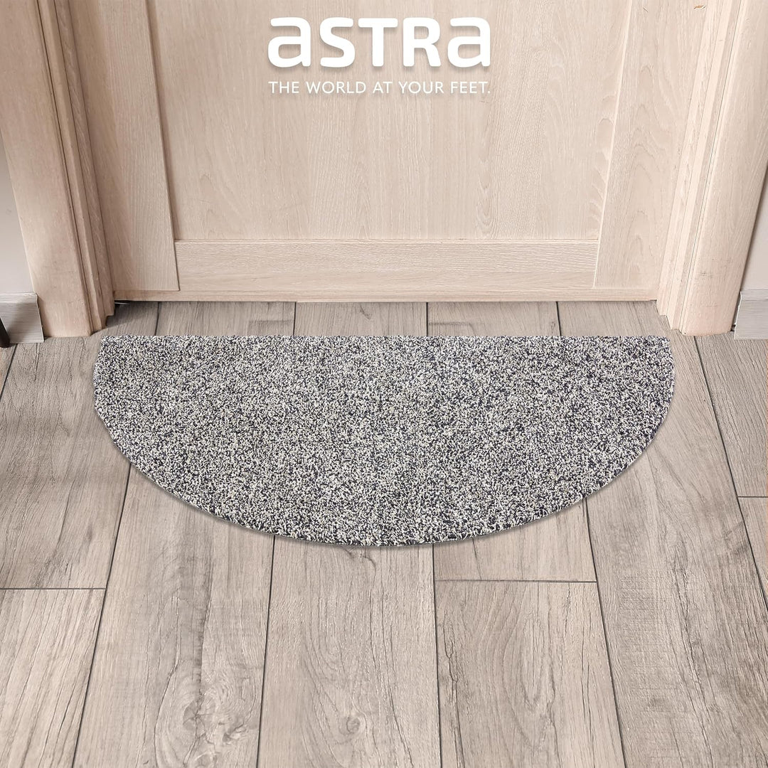 Astra Schmutzfangmatte innen waschbar 50x80 cm halbrund – Sauberlauf anthrazit 100% Baumwolle Türmat