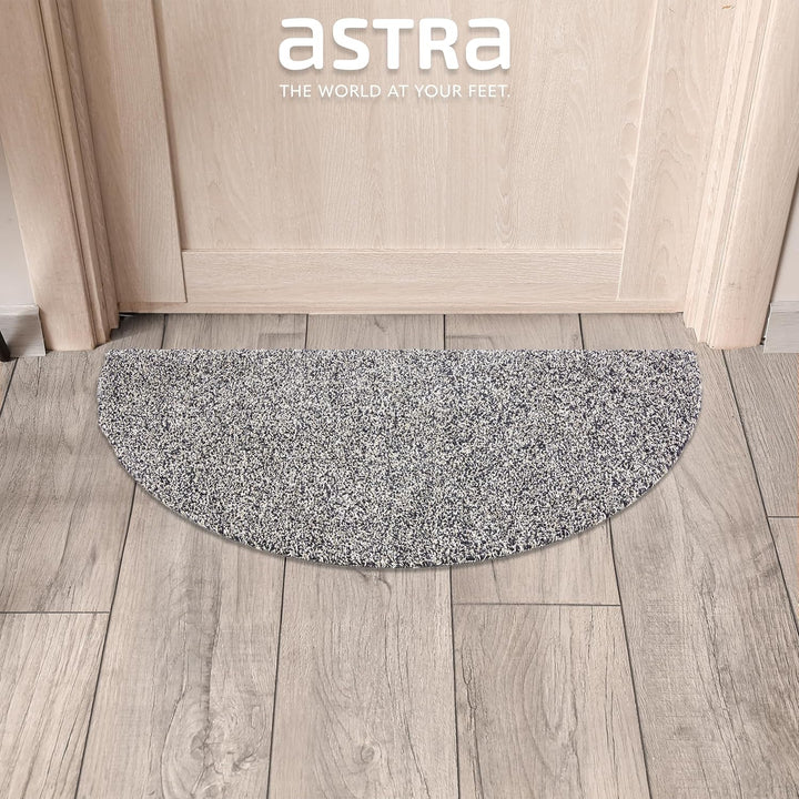 Astra Schmutzfangmatte innen waschbar 50x80 cm halbrund – Sauberlauf anthrazit 100% Baumwolle Türmat