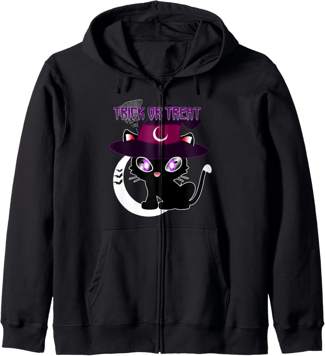 Süsses oder Leckerli für Kinder – Hexe Katze Halloween Kapuzenjacke