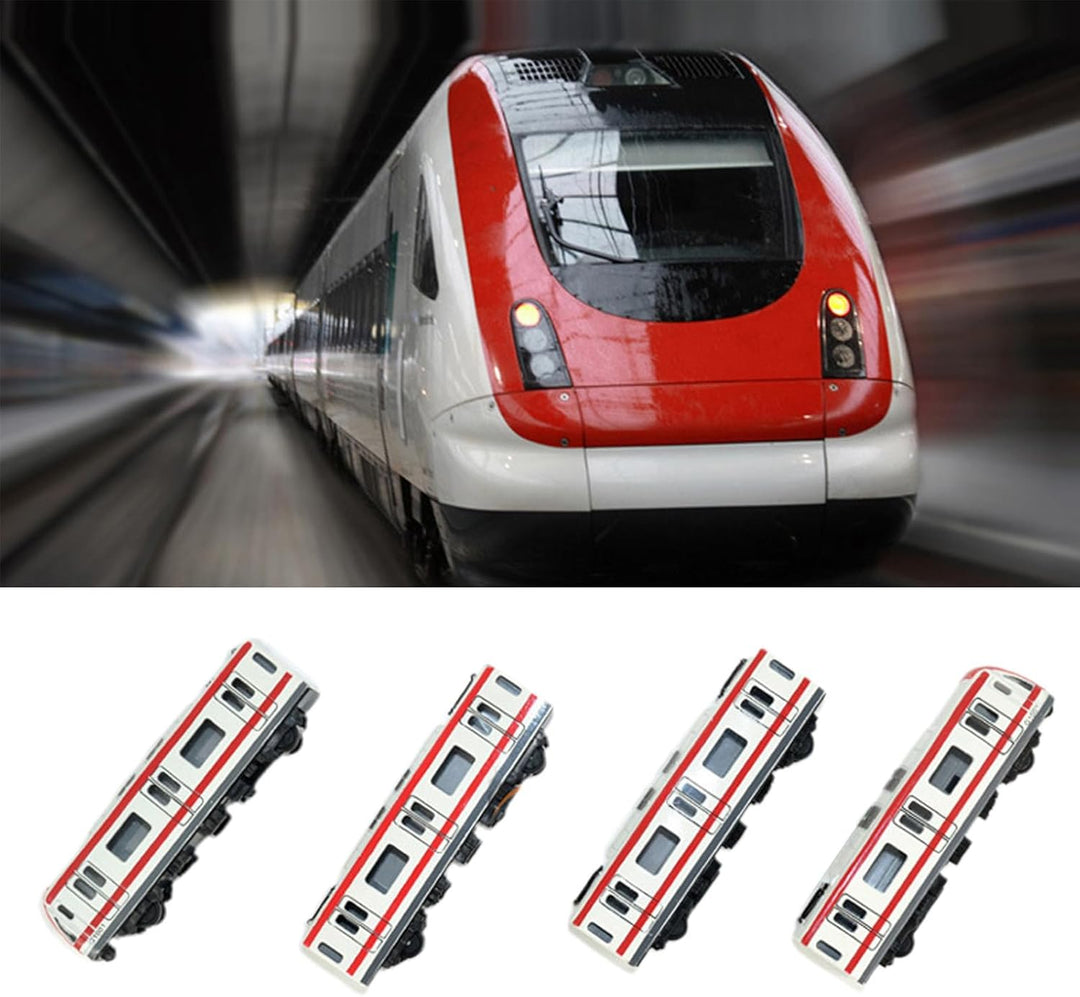 Zug Spielzeug, 4PCS Multi-Auto-Eisenbahnsatz,Legierung City Rail U-Bahn-Zugmodell,1/64 Skala Legieru