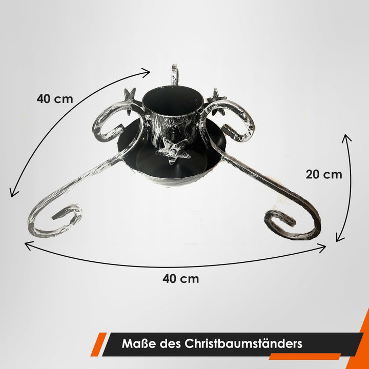 Alma Christbaumständer Weihnachtsbaum Ständer - 40x40x20 cm - Weihnachtsbaumständer mit Wassertank -