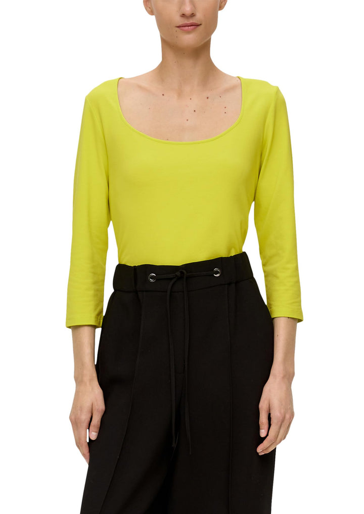s.Oliver BLACK LABEL Damen T-Shirt 3/4 Arm 34 Gelb, 34 Gelb