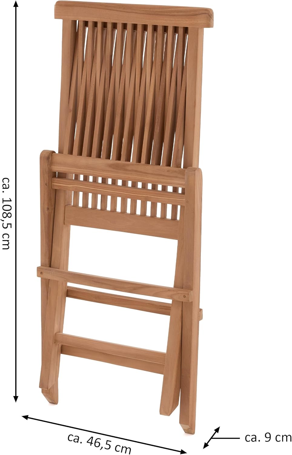 Divero 4er Set Gartenstuhl Balkonstuhl Hochlehner Teakholz Stuhl für Terrasse Camping kompakt klappb