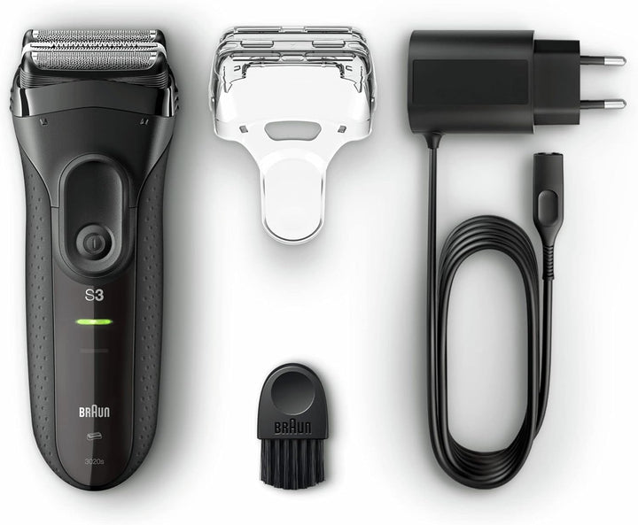 Braun Series 3 3040s-4 Rechargeable Wet and Dry Foil Elektrischer Rasierer, schwarz/blau Braun Serie