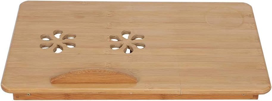 AYNEFY Laptoptisch aus Bambus, Verstellbarer Betttisch, Notebooktisch, Frühstückstablett, Lesetablet