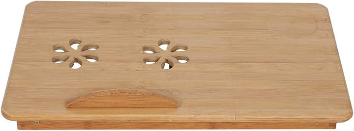 AYNEFY Laptoptisch aus Bambus, Verstellbarer Betttisch, Notebooktisch, Frühstückstablett, Lesetablet