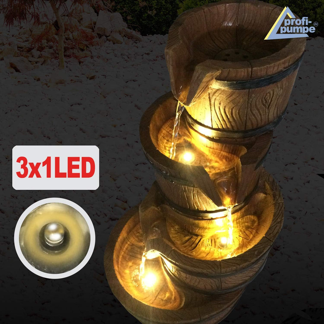 Gartenbrunnen Brunnen Zierbrunnen Zimmerbrunnen Springbrunnen Brunnen mit LED-Licht 230V Wasserspiel