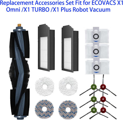 ZYBULSHJT Deebot X1 Ersatzteile Set für ECOVACS X1 Omni X1 Turbo Staubsauger Zubehör Enthält 1 Rolle