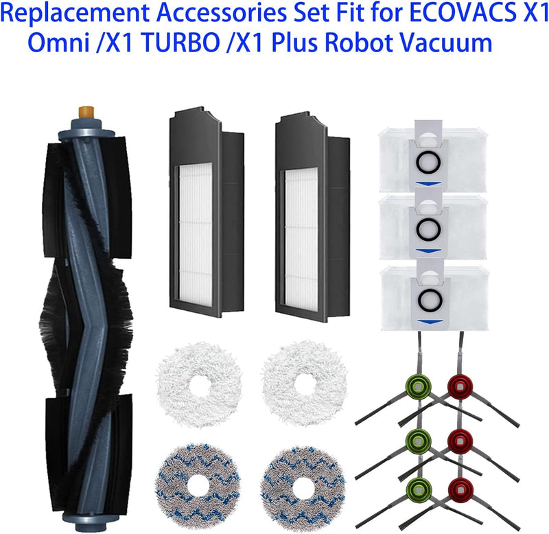 ZYBULSHJT Deebot X1 Ersatzteile Set für ECOVACS X1 Omni X1 Turbo Staubsauger Zubehör Enthält 1 Rolle